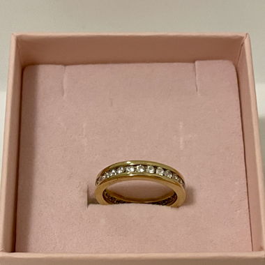 Fingerring, vergoldet  mit Zirkoniasteinen
