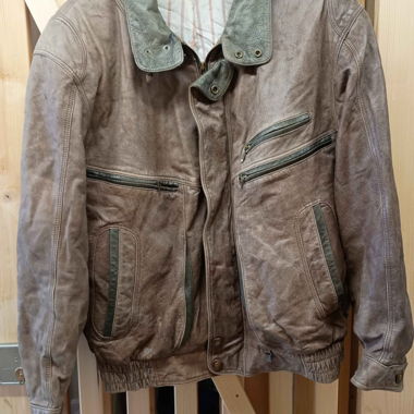 Giacca vintage in pelle marrone