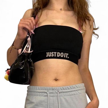 Nike black and white tube top, size s