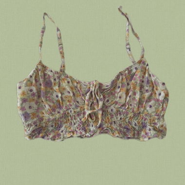 Blumiges Rüschen-Crop-Top