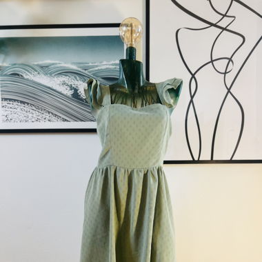 Sommerkleid grün mit Rüschen Gr 36