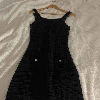 Black spaghetti-strap dress