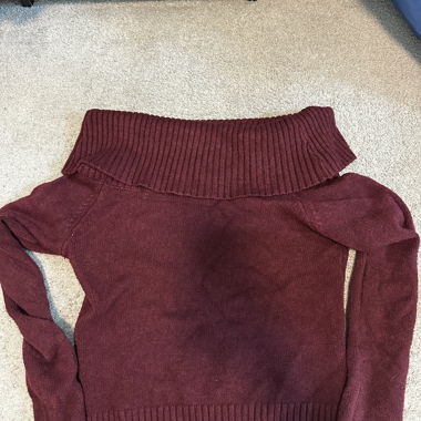 Burgundy Off-Shoulder Sweater