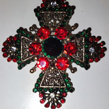 Strass-Kreuzbrosche