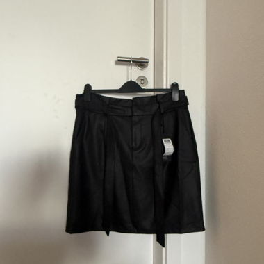 Black Skirt with Leather Look