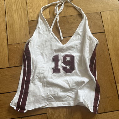 White Halter Top with Number 19