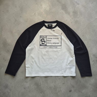Strides Raglan Longsleeve, schwarz/weiss, M