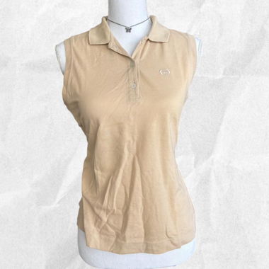 Polo sans manches en beige doux