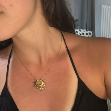 Gold Sun Necklace 304 Stainless Steel