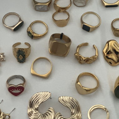 Diverse Goldringe Chunky rings Schmuck Set