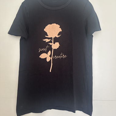 Black flower T-shirt
