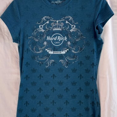 T-Shirt Hard Rock Cafe Turquoise Pittsburgh S