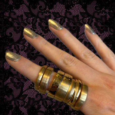 Gold-colored Ring Set