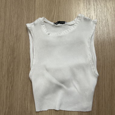 Top dos nu zara blanc avec deux noeuds à nouer