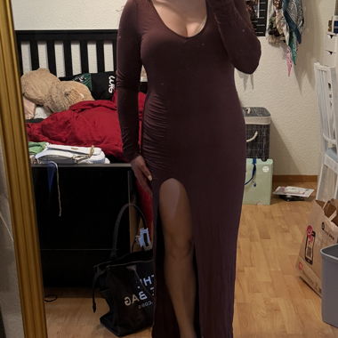 Robe longue marron