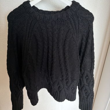 Black Cable Knit Sweater
