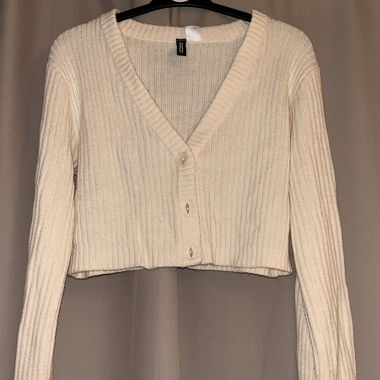 Gilet blanc (cardigan court)