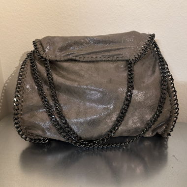 Borsa con catena argento chic