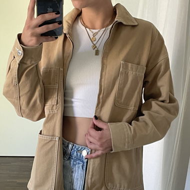 Beige Jacke
