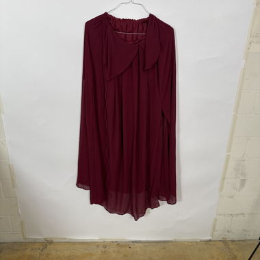 Burgundy Chiffon Cape Top