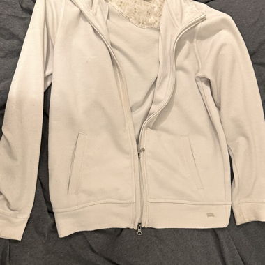Veste à capuche zippée Support en crème