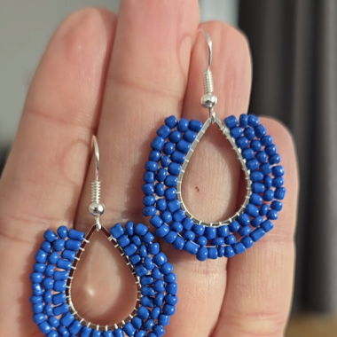 Boucles d'oreilles perles de rocaille fait main 