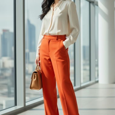 ZARA orange Anzughose XS 