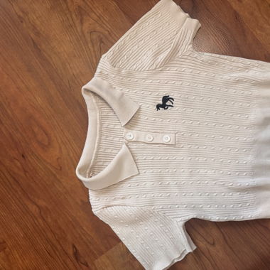 Polo en maille beige
