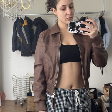 Veste Mango en cuir de mouton