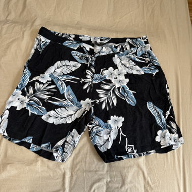 Black Floral Shorts