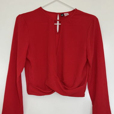 H&M Haut rouge à manches longues