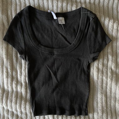 H&M Basic Black Ribbed Top