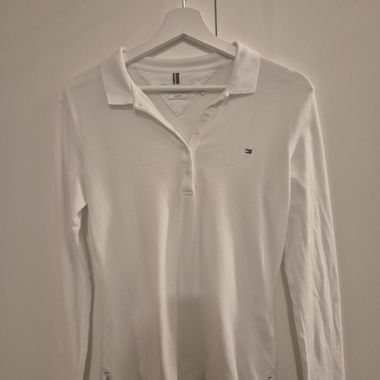 Poloshirt langarm weiss S