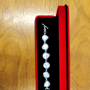 Bracelet argent 925 maillon nacre