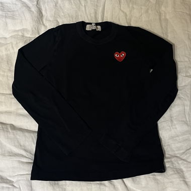 Comme des garçons play maglia a maniche lunghe nera - Taglia S