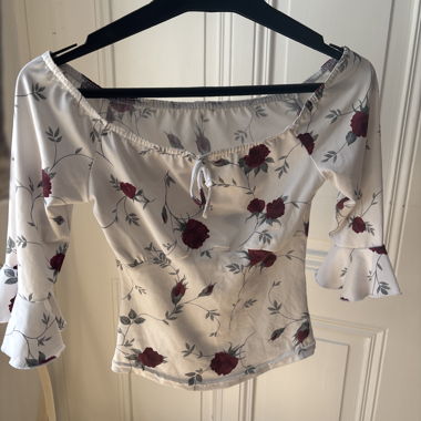 Top fleuri manches 3/4