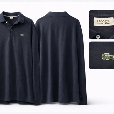 Polo maniche lunghe Lacoste Sport blu scuro