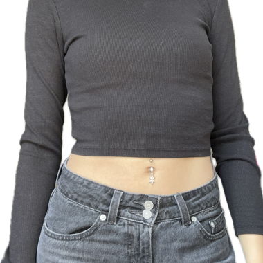 Long-Sleeve Crop Top