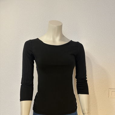 Basic Stretch-Oberteil in Schwarz