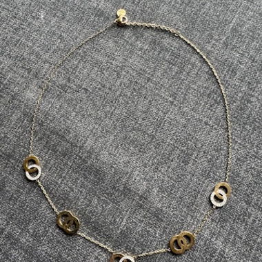 Collier acier inoxydable cercles entrelacés