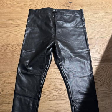 Schwarze Leder Leggings