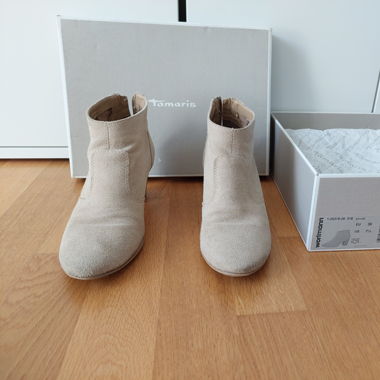 Chaussures talons beige Tamaris cuir