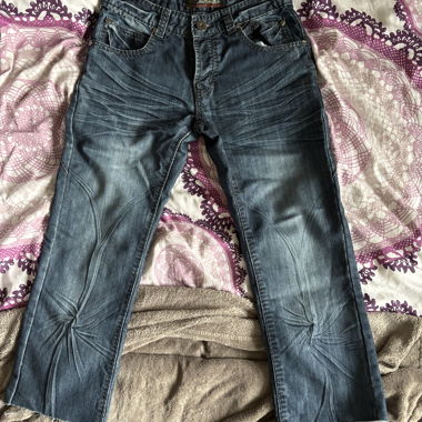 Shorts longs en denim bleu