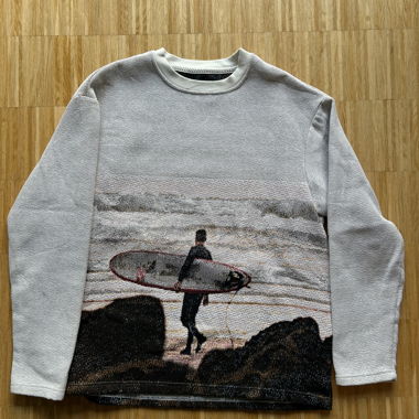 Anerkjendt surfer print sweater L oversize