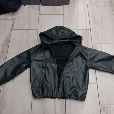 Giacca in pelle Zara verde