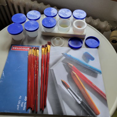 Set di pennelli Bellcolor con vaschette per colori