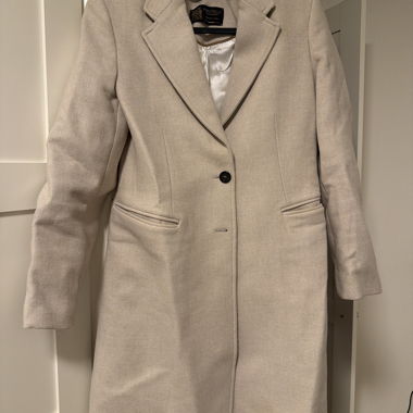 Beige Zara Coat with Button Closure