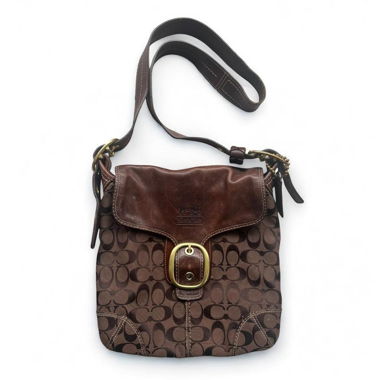 Coach Buckle Flap Crossbody Bag – Monogram Canvas
