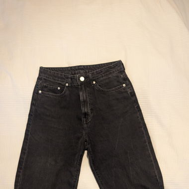 Loose Mom Jeans, Hight Waist, Schwarz (Grösse 38)