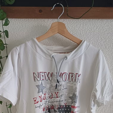 T shirt blanc motif New York 